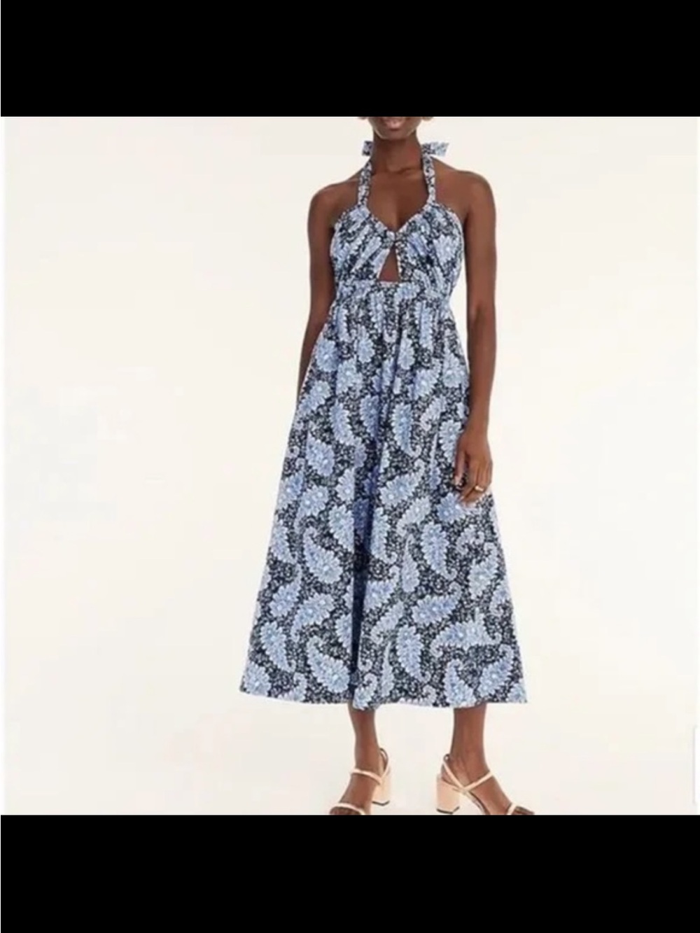 J.Crew Collection Halter Cutout Dress in Ratti Pacific Paisley print